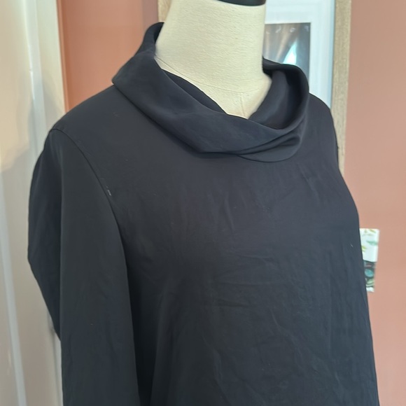 Marc Cain Additions | Germany | navy blue | button cuff | cowl neck | 8 | blouse - Picture 2 of 14